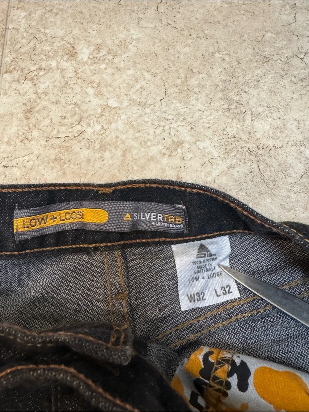 VTG Y2K 90s Silver Tab Levi’s Low Loose Baggy Black Denim Jeans 32 x 32